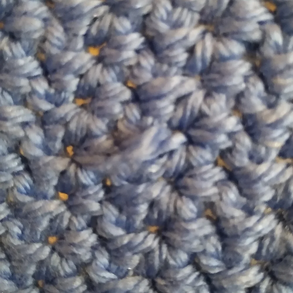 Artisan Handmade Crocheted Crochet Baby Blanket Blue White